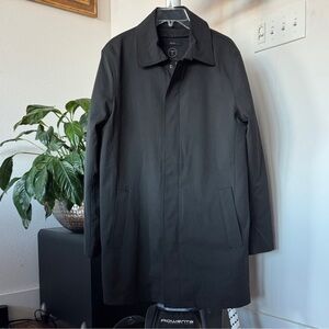 TUMI Tech Men's Coat Black Zipper Trench Insulated Overcoat Rain Jacket Size M